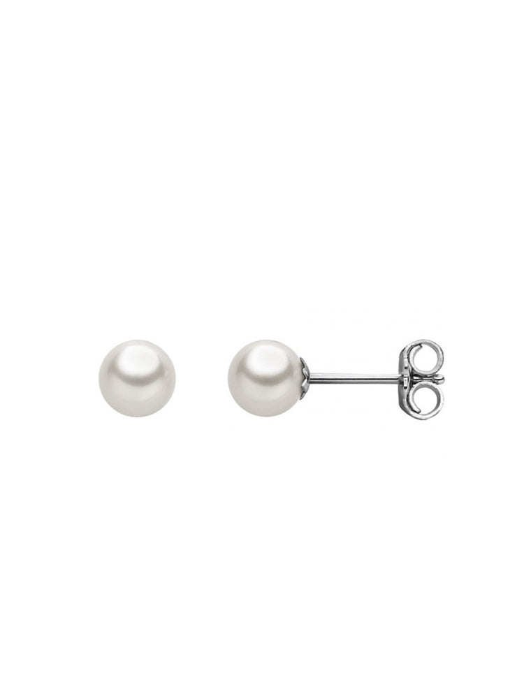 ORECCHINI DONNA IN ORO BIANCO E PERLA 7,5-8 COMETE GIOIELLI