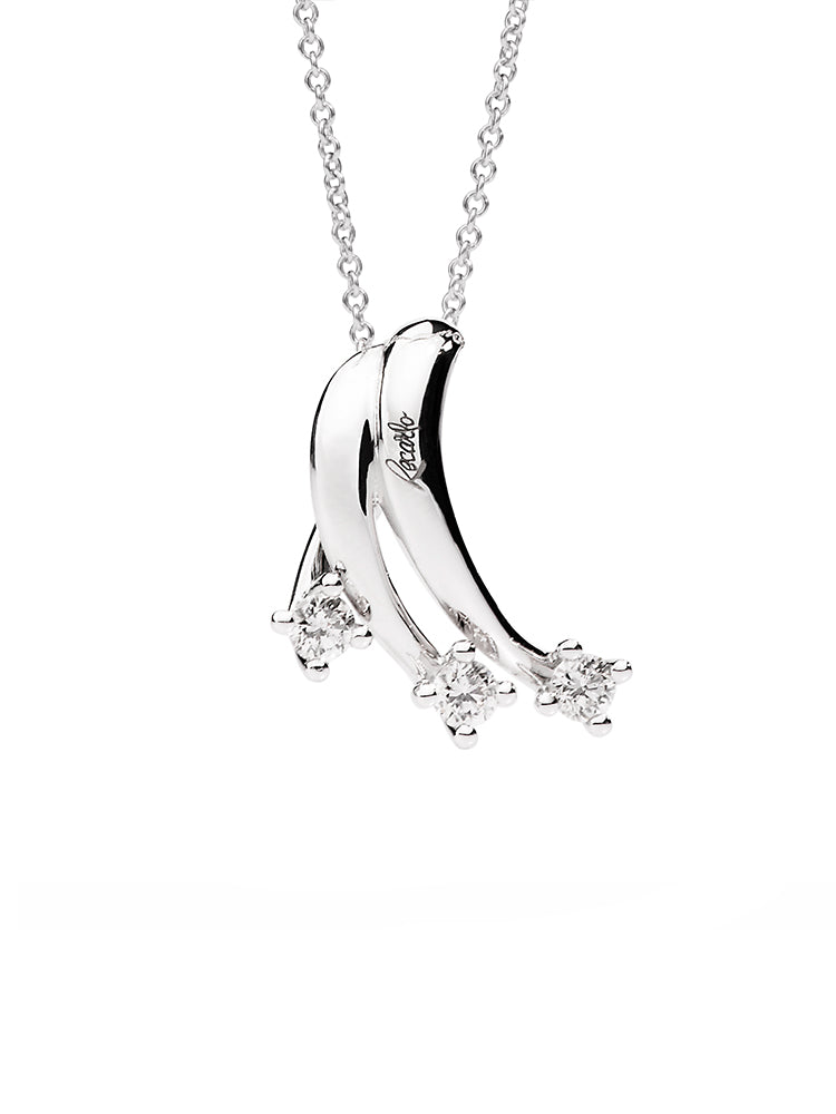 COLLANA DONNA ETERNITY TRILOGY IN ORO BIANCO E BRILLANTI 0,25 CT RECARLO