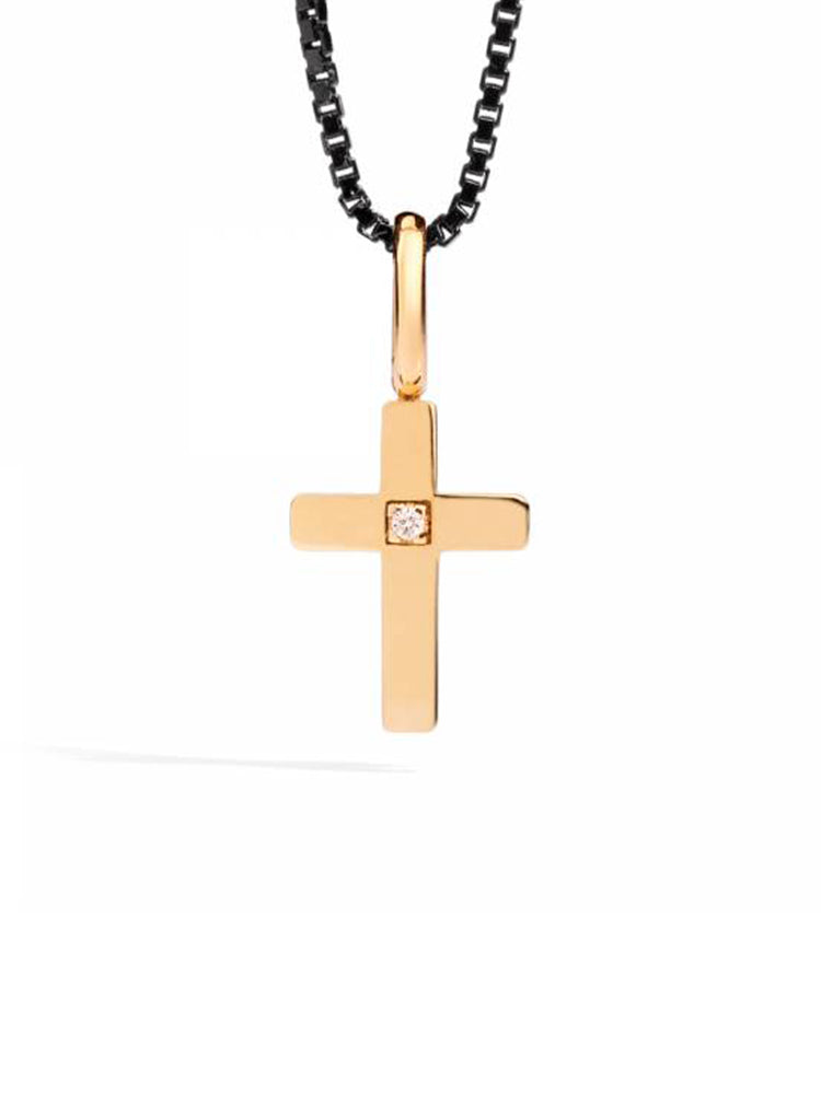 COLLANA UOMO LE CROCI, CON DIAMANTE RECARLO
