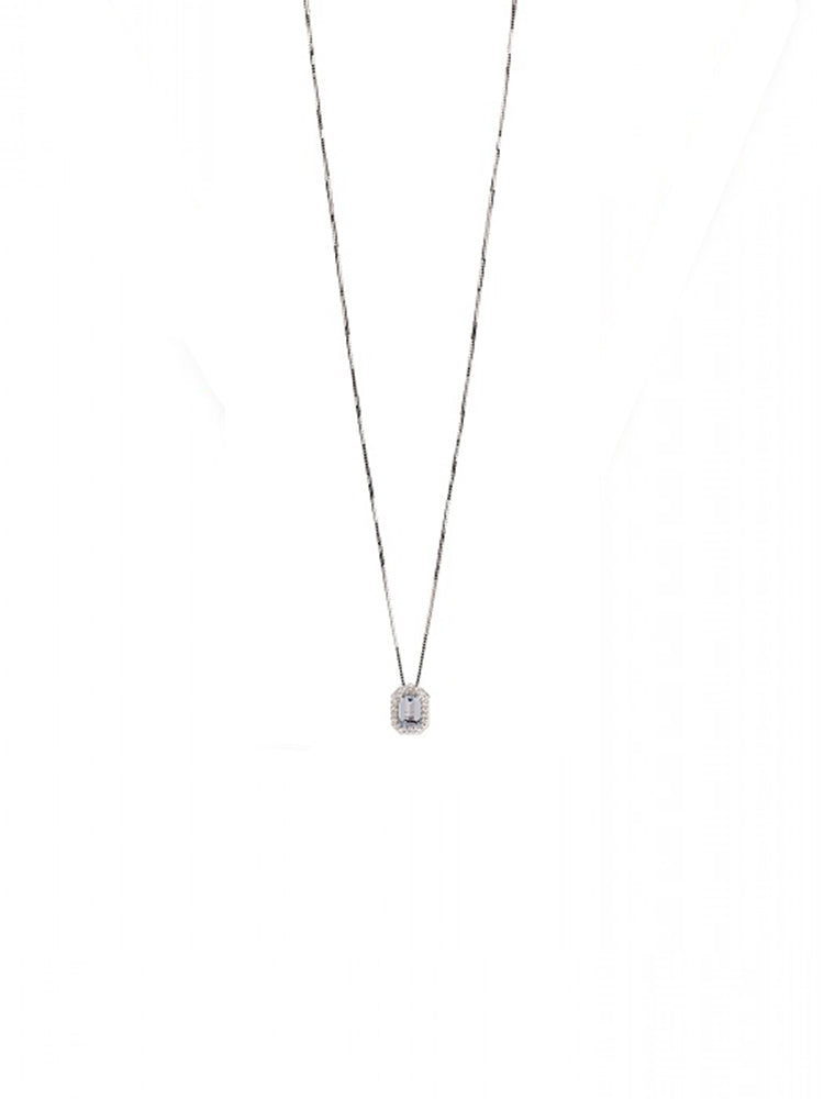 COLLANA DONNA ORCHIDEA IN ORO, DIAMANTI  E ACQUAMARINA RECARLO