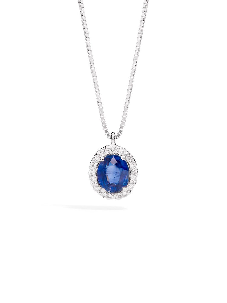 COLLANA DONNA IRIS IN ORO, DIAMANTI E ZAFFIRO RECARLO