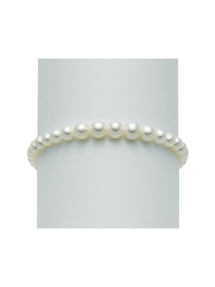 BRACCIALE DONNA DI PERLE BIANCHE MIS 4-7 A DECRESCERE MILUNA