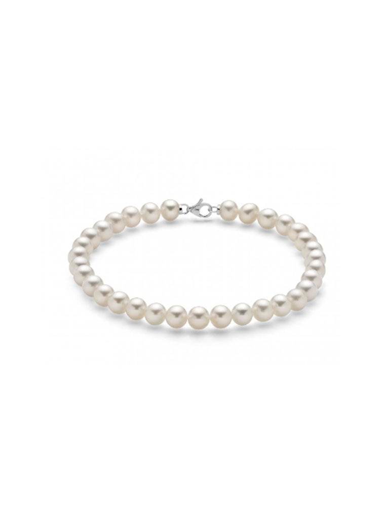 BRACCIALE DONNA DI PERLE 6,5/7 CON CHIUSURA IN ORO BIANCO MILUNA