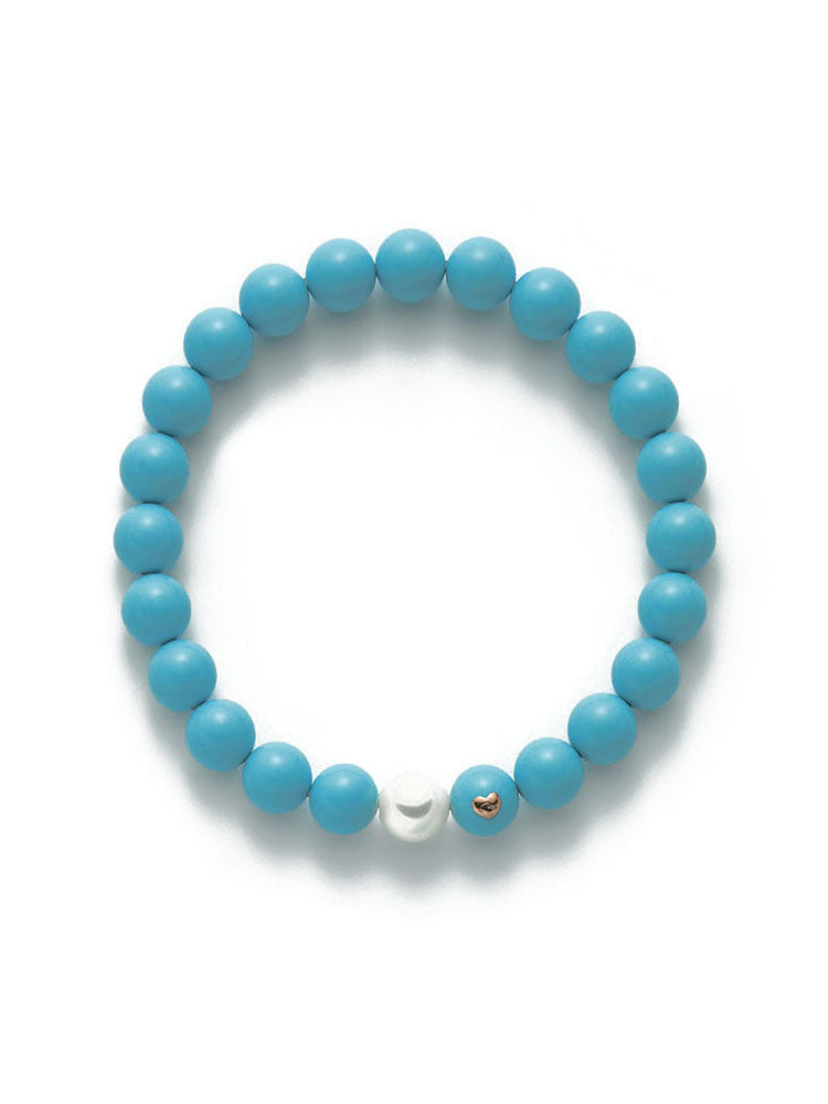 BRACCIALE DONNA DI PERLE GRANULI DI TURCHESE MIS  8,5-9 MILUNA