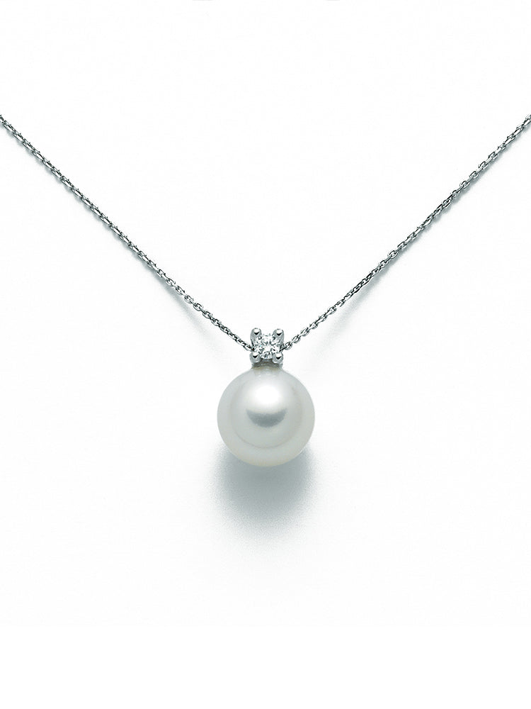 COLLANA DONNA DI PERLE DIAMANTI E ORO BIANCO MILUNA