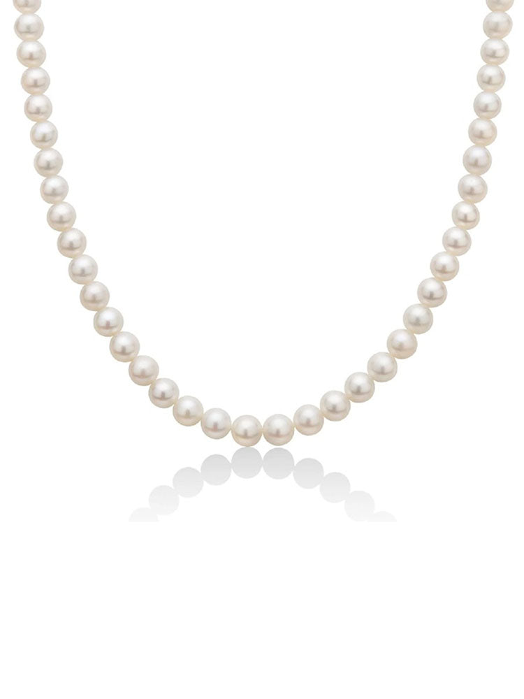 COLLANA DONNA DI PERLE COLTIVATE 7-7,5 CHIUSURA ORO BIANCO MILUNA