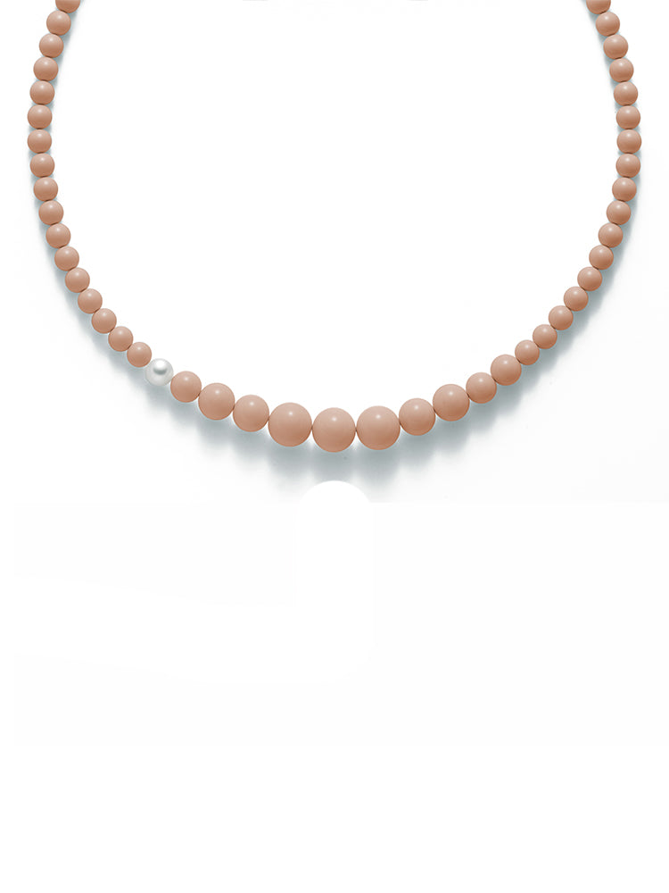 COLLANA DONNA TERRA E MARE DI PERLE E CORALLO ROSA MILUNA
