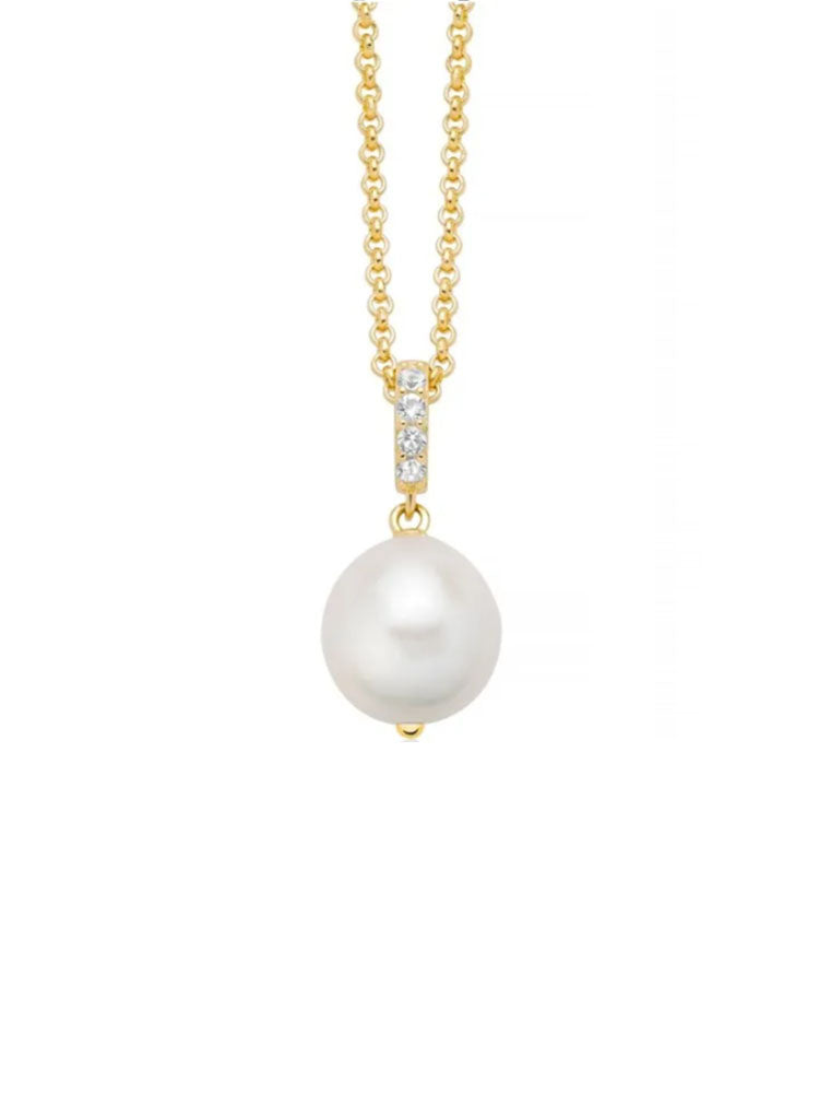 COLLANA DONNA IN ARGENTO DORATO CON PERLA PENDENTE MILUNA