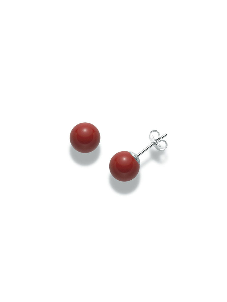 ORECCHINI DONNA A LOBO CORALLO ROSSO 9 MM MILUNA