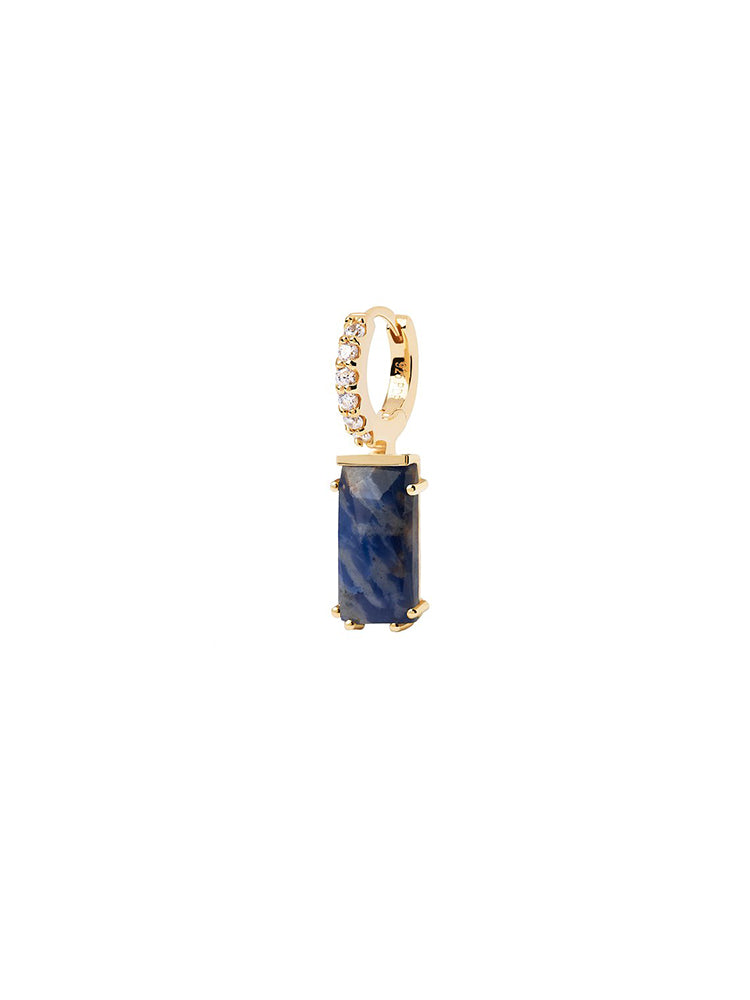 MONO ORECCHINO DONNA PENDENTE IN ARGENTO DORATO E SODALITE PDPAOLA