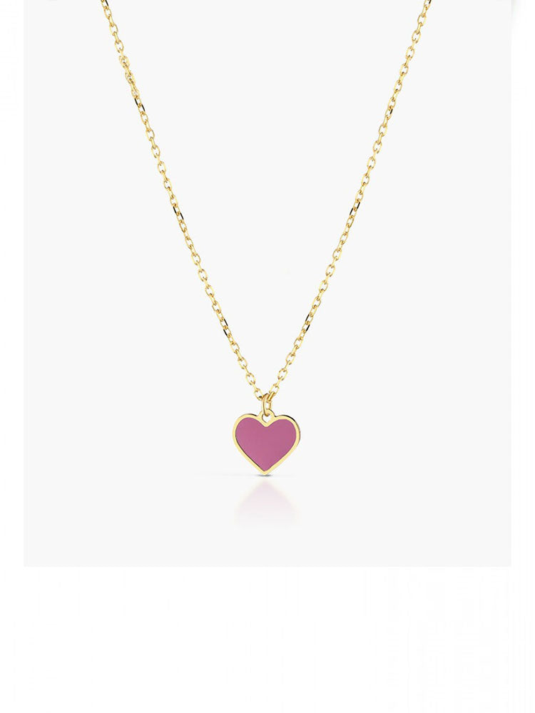COLLANA BIMBA CON PENDENTE A CUORE ROSA LE BEBE'