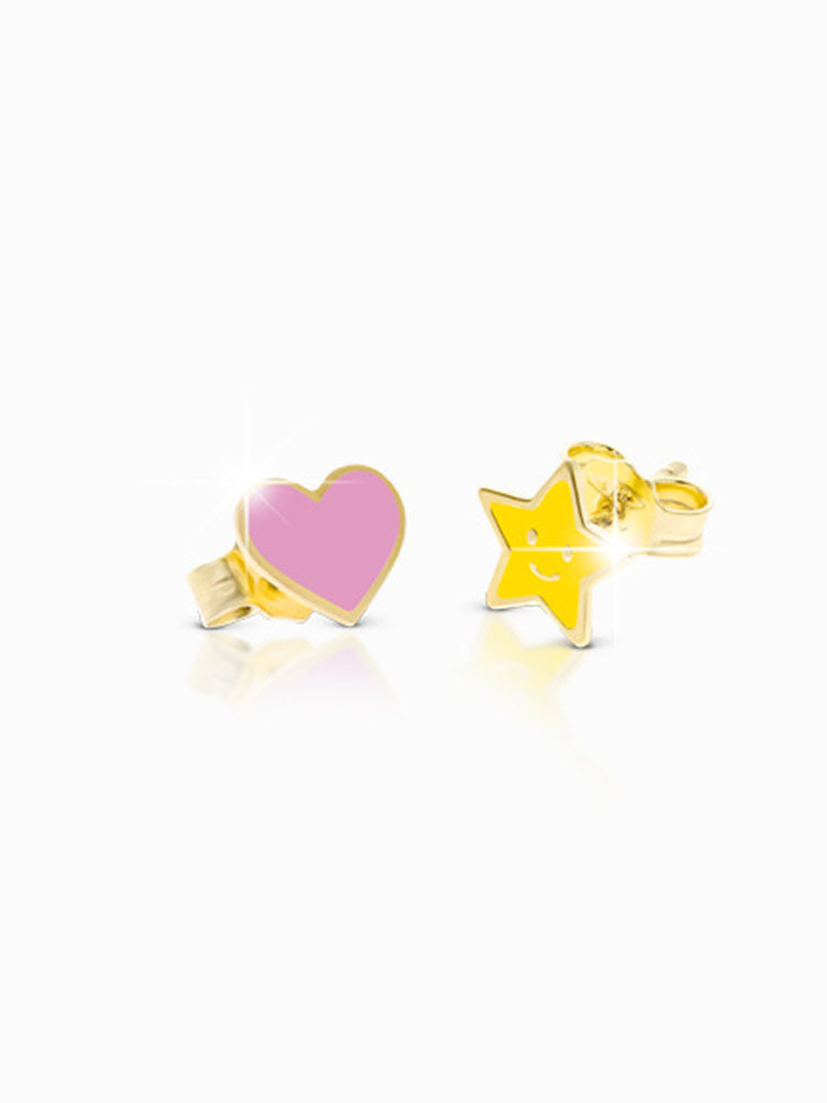 ORECCHINI BIMBA AL LOBO STELLA E CUORE LE BEBE'
