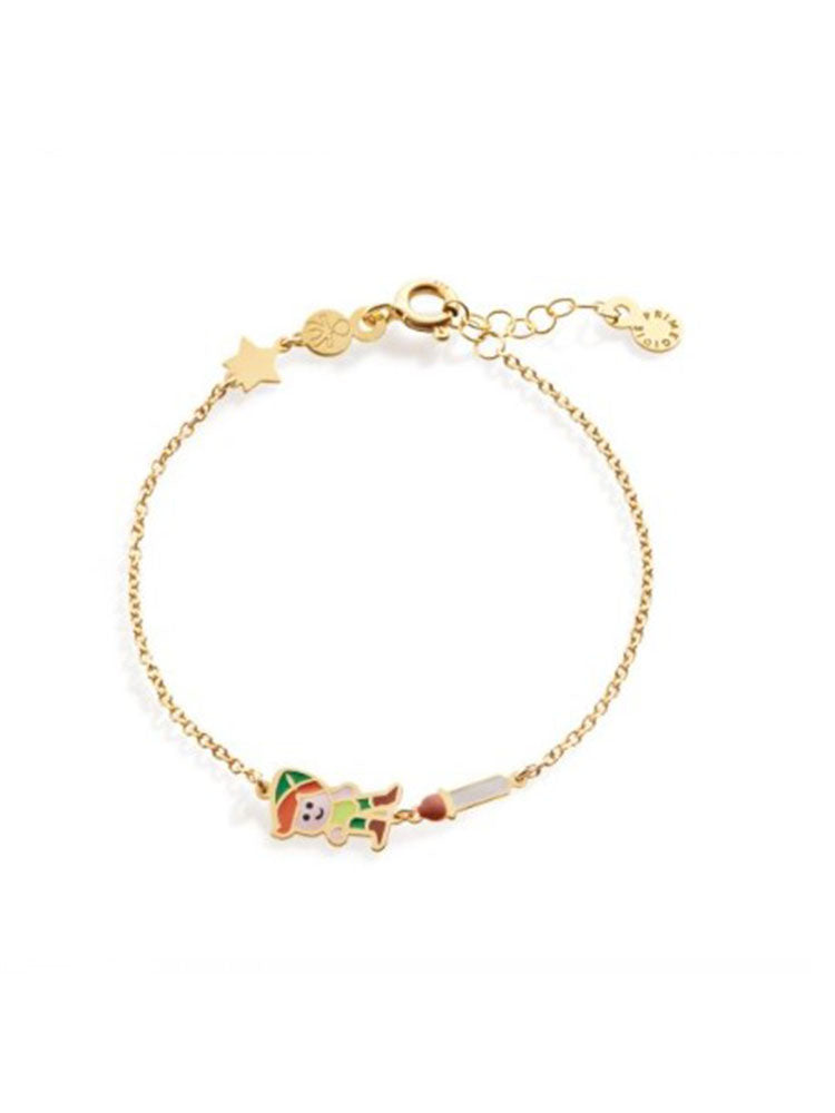 BRACCIALE BIMBO FIABE ORO GIALLO ISPIRATO A PETER PAN LE BEBÈ