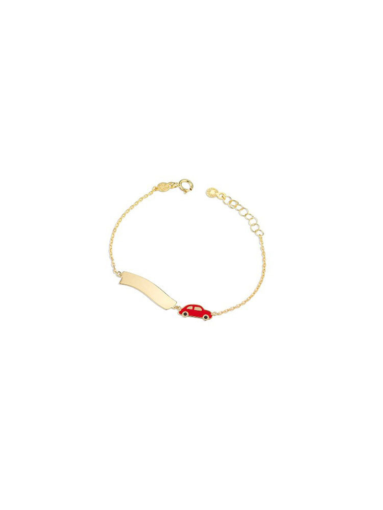 BRACCIALE BAMBINO IN ORO CON MACCHINA E TARGHETTA PRIMEGIOIE LE BEBE'