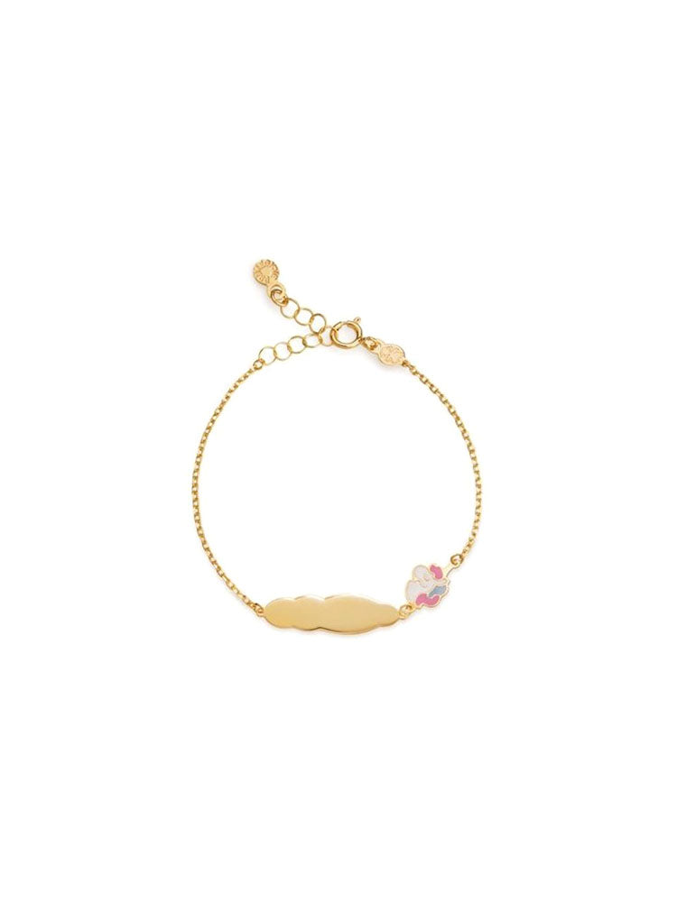BRACCIALE BAMBINA IN ORO CON UNICORNO E TARGHETTA PRIMEGIOIE LE BEBE'