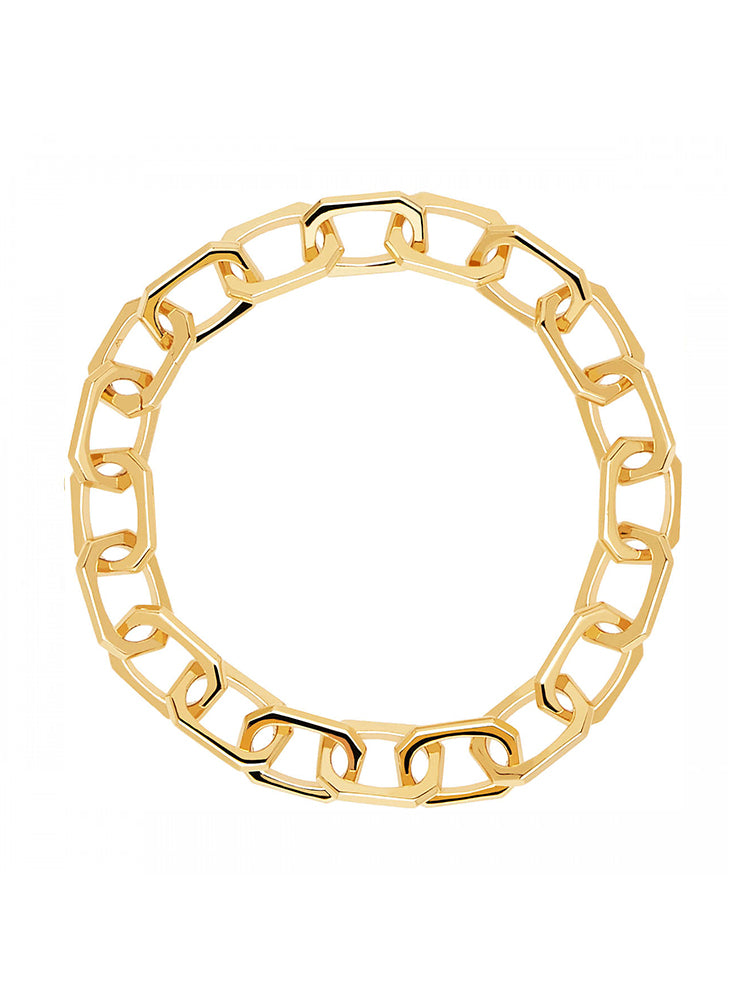BRACCIALE DONNA SMALL SIGNATURE CHAIN, CATENA IN ARGENTO PLACCATO ORO GIALLO PDPAOLA
