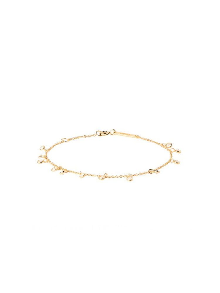 BRACCIALE DONNA MORBIDO IN ARGENTO PLACCATO IN ORO CON CIONDOLI DI ZIRCONI PDPAOLA