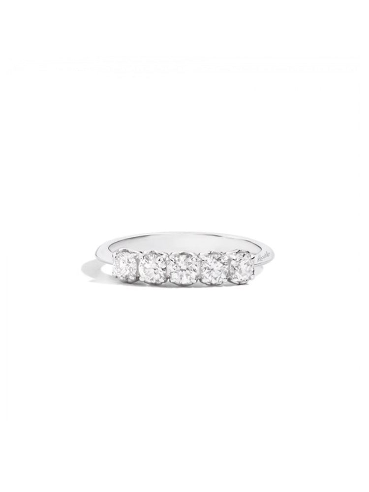 ANELLO DONNA FEDINA A 5 PIETRE IN ORO E DIAMANTE 0,55 CT RECARLO