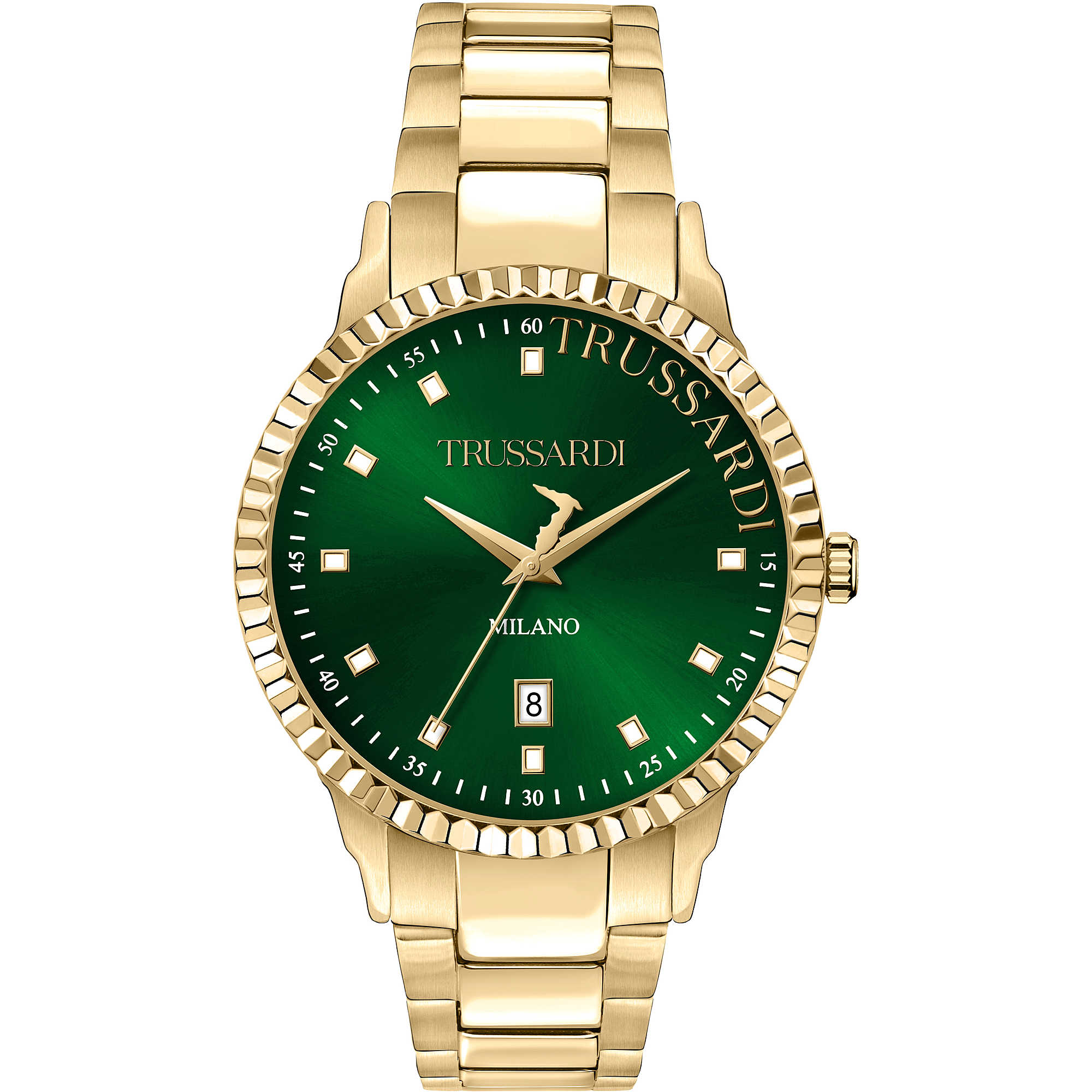 OROLOGIO UOMO SOLO TEMPO T- BENT IN ACCIAIO DORATO TRUSSARDI