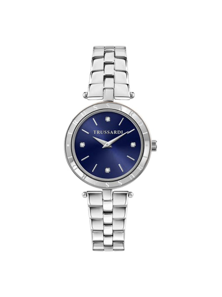 OROLOGIO DONNA T-SHINY IN ACCIAIO E QUADRANTE BLU TRUSSARDI