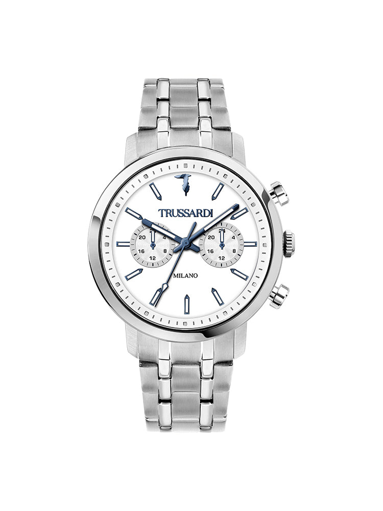 OROLOGIO UOMO MULTIFUNZIONE T- COUPLE IN ACCIAIO TRUSSARDI