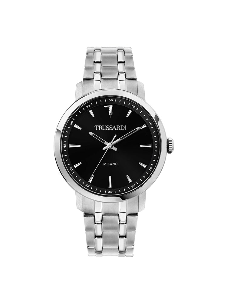 OROLOGIO UOMO SOLO TEMPO T- COUPLE IN ACCIAIO TRUSSARDI