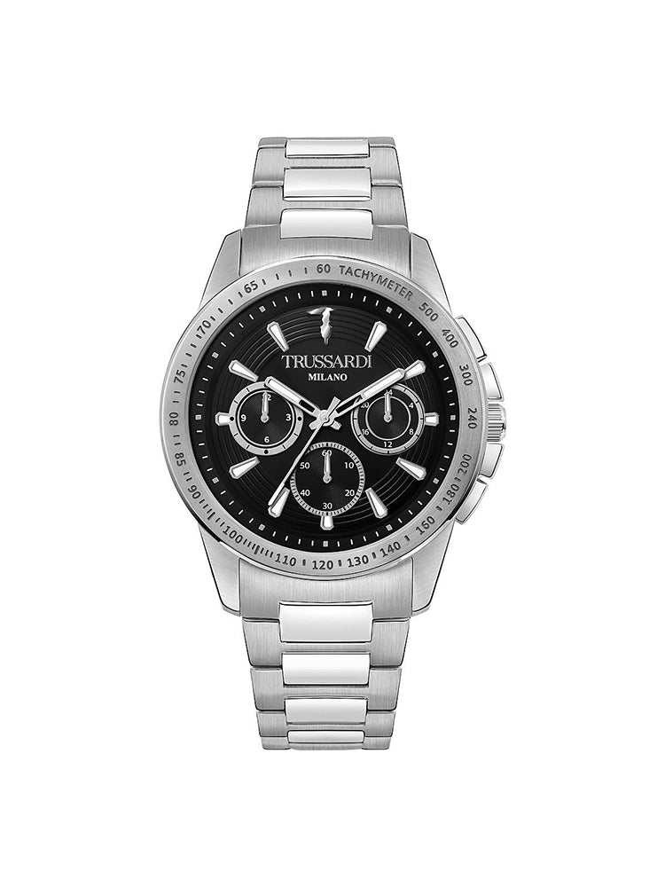 OROLOGIO UOMO MULTIFUNZIONE T- HAWK IN ACCIAIO SILVER TRUSSARDI