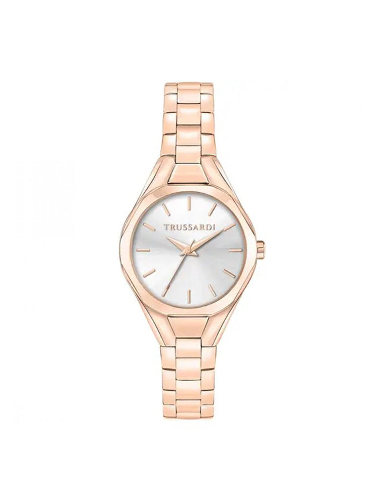 OROLOGIO DONNA SOLO TEMPO METROPOLITAN IN ACCIAIO ROSATO CON QUADRANTE BIANCO TRUSSARDI