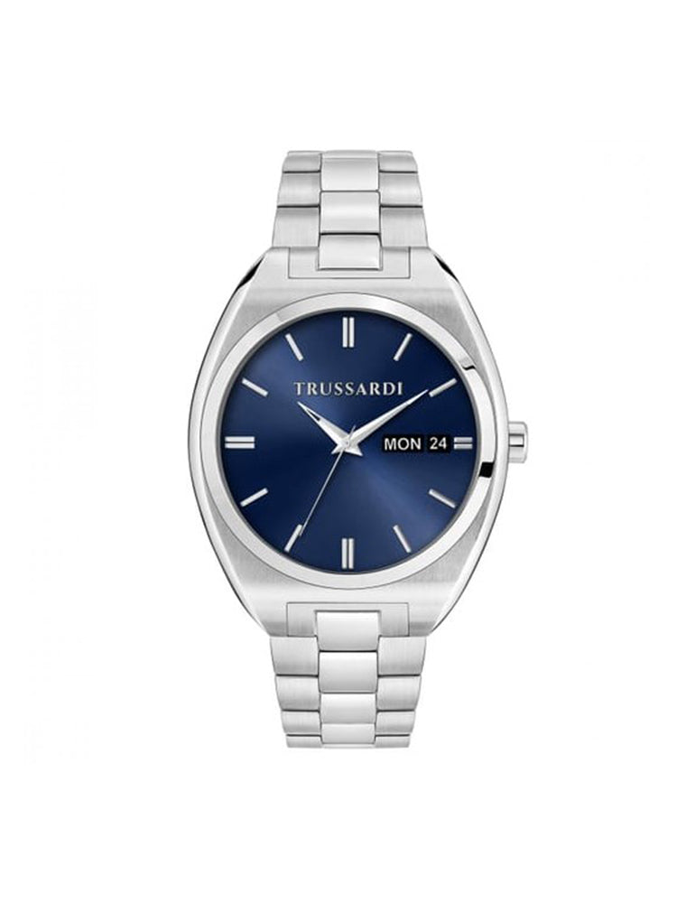 OROLOGIO UOMO SOLO TEMPO METROPOLITAN IN ACCIAIO CON QUADRANTE BLU TRUSSARDI