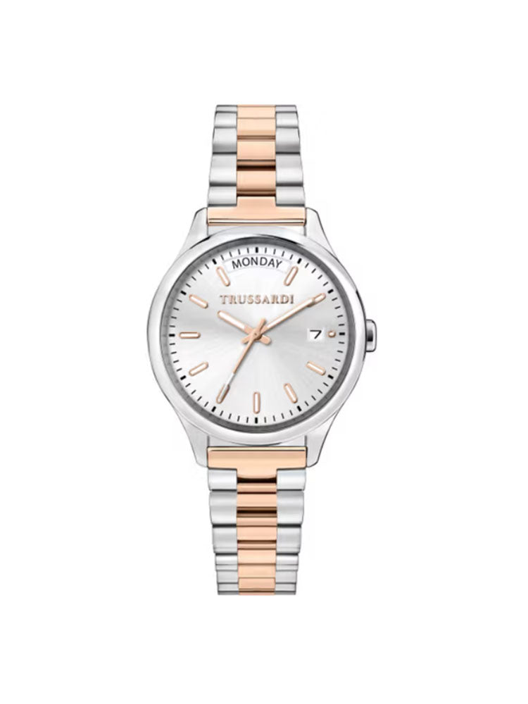 OROLOGIO DONNA CITY LIFE IN ACCIAIO BICOLORE ROSATO SOLO TEMPO TRUSSARDI
