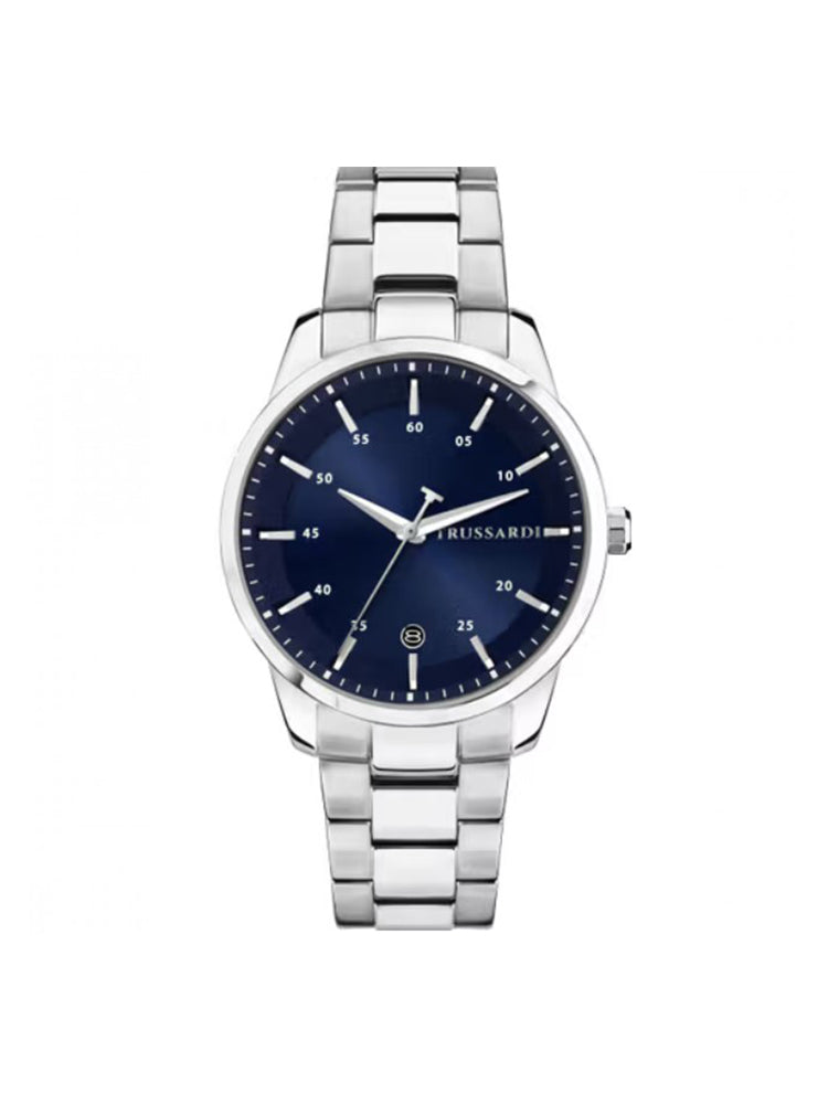 OROLOGIO UOMO T-BRIDGE IN ACCIAIO CON QUADRANTE BLU TRUSSARDI