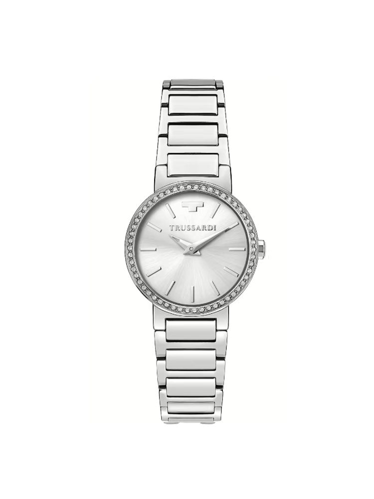 OROLOGIO DONNA T-BRIDGE SOLO TEMPO IN ACCIAIO E SILVER TRUSSARDI