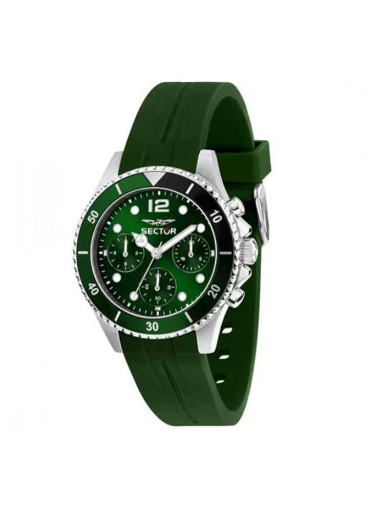 OROLOGIO UOMO MULTIFUNZIONE CON CINTURINO IN SILICONE VERDE SECTOR
