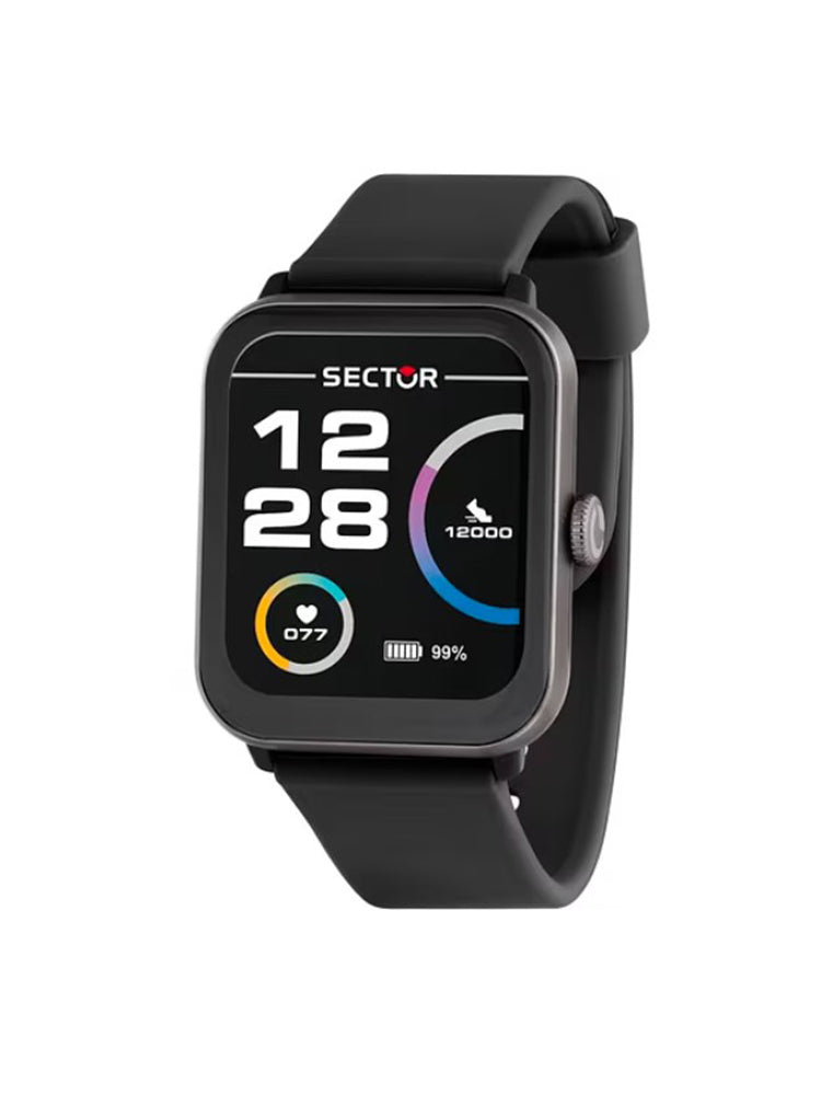 OROLOGIO SMARTWATCH UOMO CON CINTURINO IN SILICONE NERO S-08 SECTOR