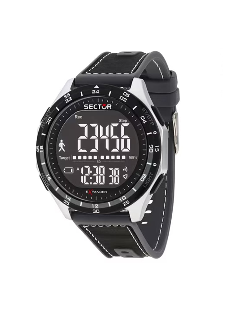 OROLOGIO UOMO EX-53 DIGITALE CON CINTURINO IN SILICONE NERO SECTOR