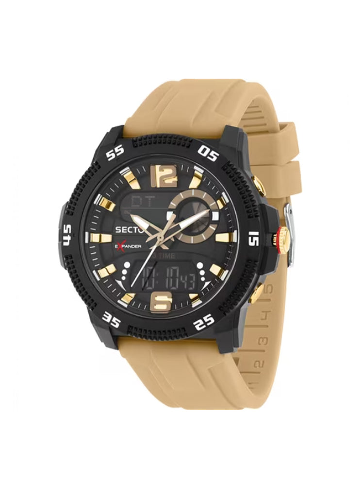 OROLOGIO UOMO DIGITALE EX-56 CON CINTURINO IN SILICONE BEIGE SECTOR