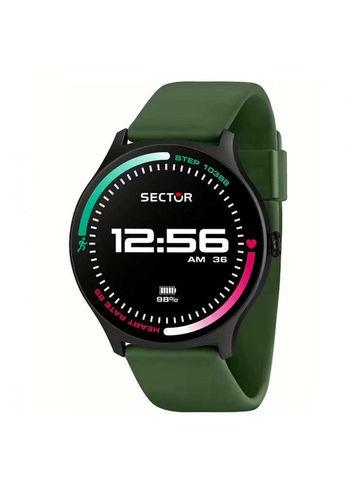 OROLOGIO UOMO SMARTWATCH S-06 CON CINTURINO IN SILICONE VERDE SECTOR
