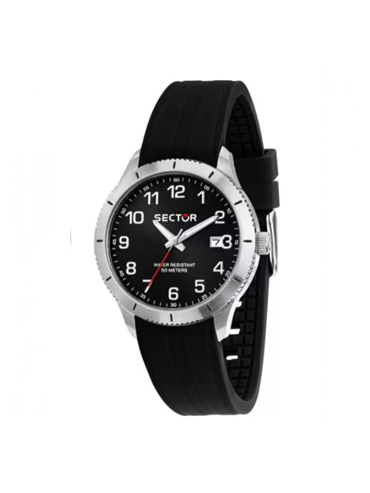 OROLOGIO UOMO SOLO TEMPO IN SILICONE NERO SECTOR