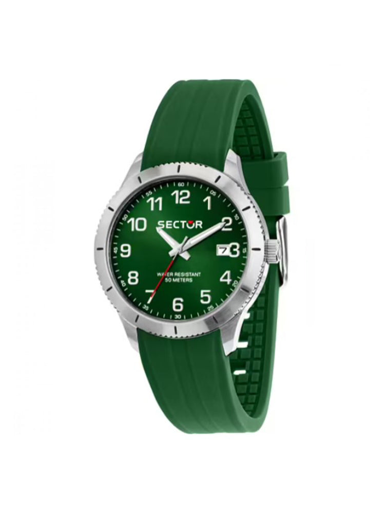 OROLOGIO UOMO SOLO TEMPO IN SILICONE VERDE SECTOR