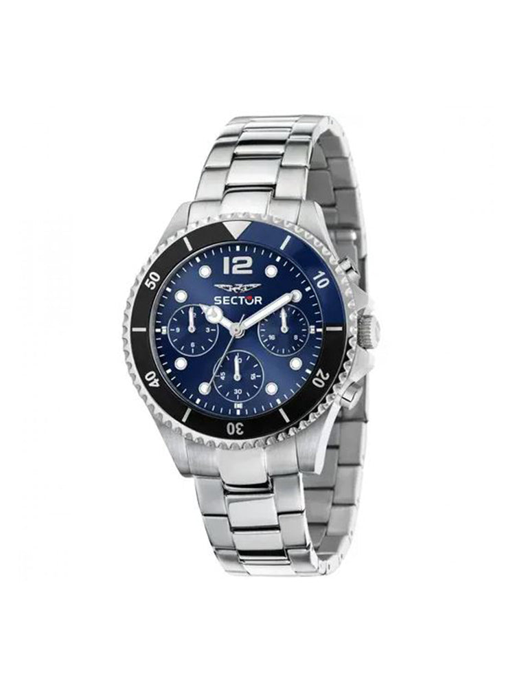 OROLOGIO UOMO MULTIFUNZIONE IN ACCIAIO CON QUADRANTE BLU E DETTAGLI NERI 230 SECTOR