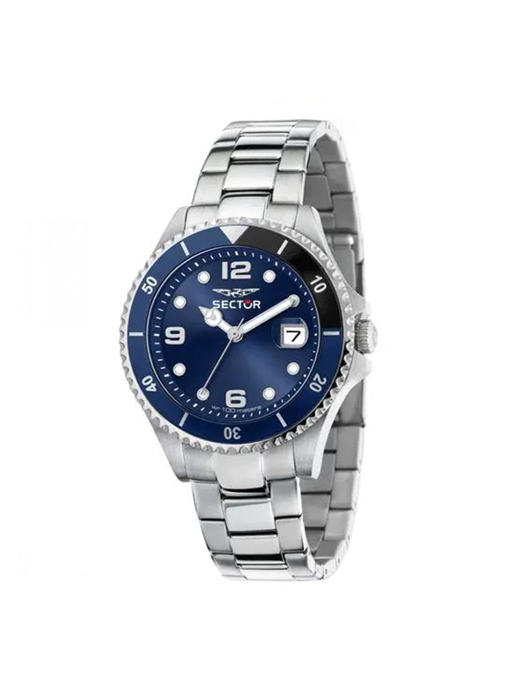 OROLOGIO UOMO SOLO TEMPO IN ACCIAIO SILVER CON QUADRANTE BLU E DETTAGLI IN NERO 230 SECTOR