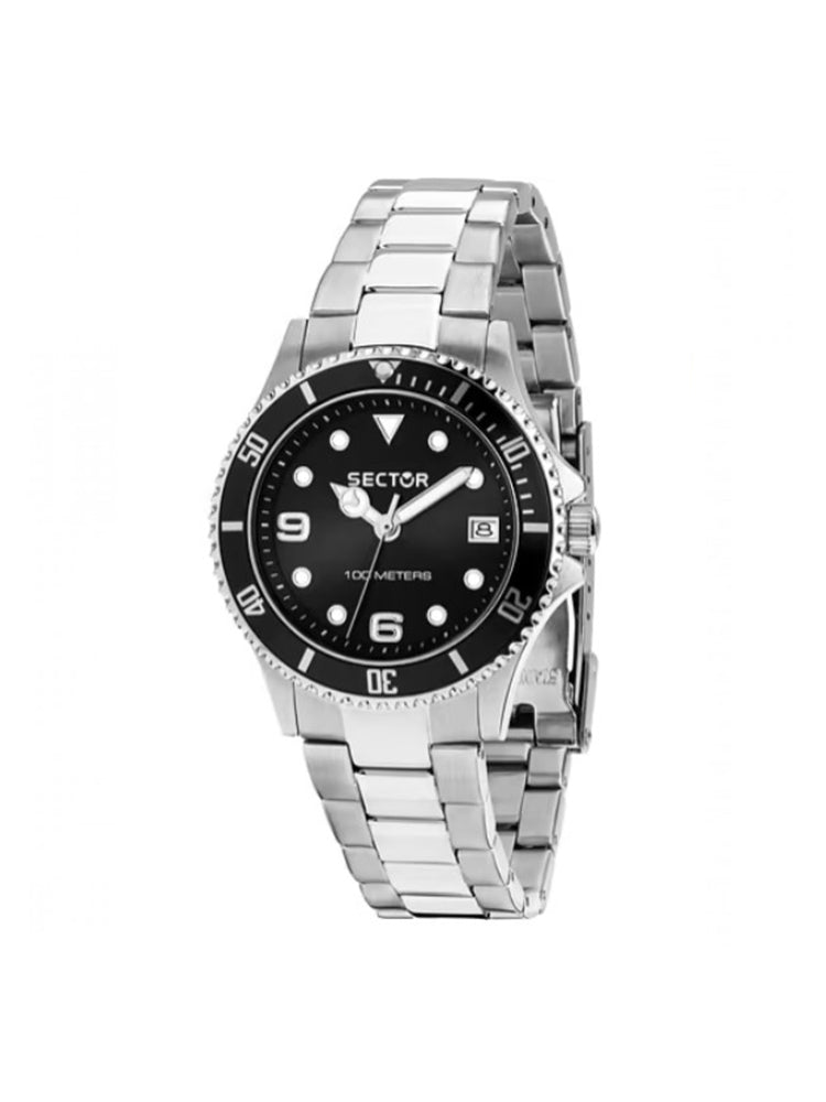 OROLOGIO DONNA SOLO TEMPO CON GHIERA E QUADRANTE NERO SECTOR