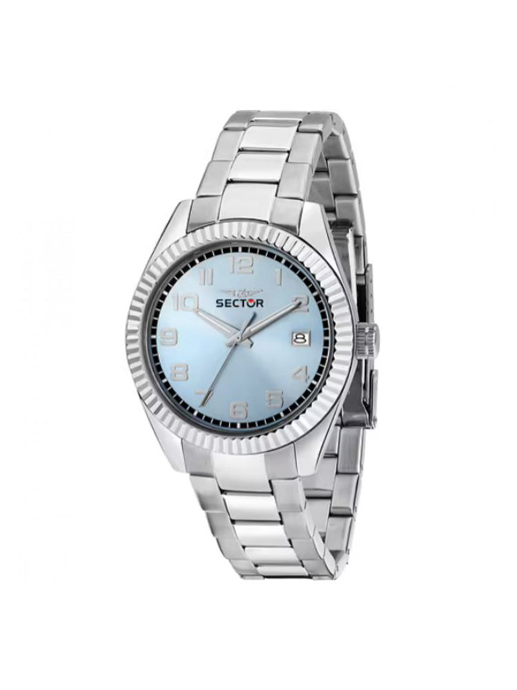 OROLOGIO UOMO SOLO TEMPO IN ACCIAIO CON QUADRANTE AZZURRO SECTOR