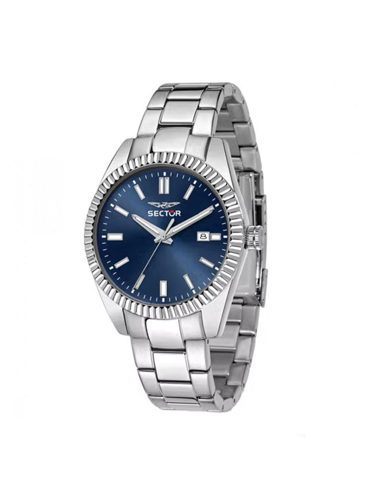OROLOGIO UOMO SOLO TEMPO 240 IN ACCIAIO CON QUADRANTE BLU SECTOR