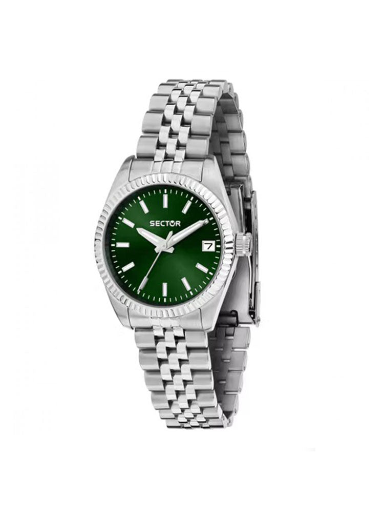 OROLOGIO DONNA SOLO TEMPO 240 IN ACCIAIO CON QUADRANTE VERDE SECTOR