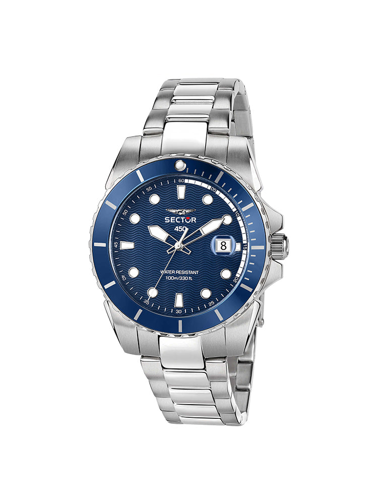 OROLOGIO UOMO SOLO TEMPO  450 ACCIAIO E BLUE SECTOR