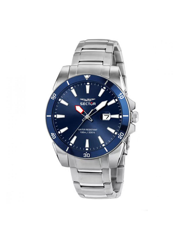 OROLOGIO UOMO SOLO TEMPO 450 IN ACCIAIO CON QUADRANTE BLU SECTOR