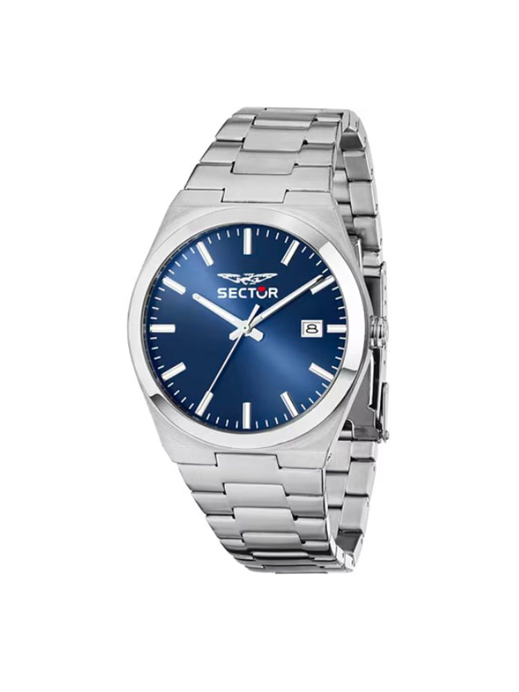 OROLOGIO UOMO IN ACCIAIO SOLO TEMPO CON QUADRNATE BLU SECTOR