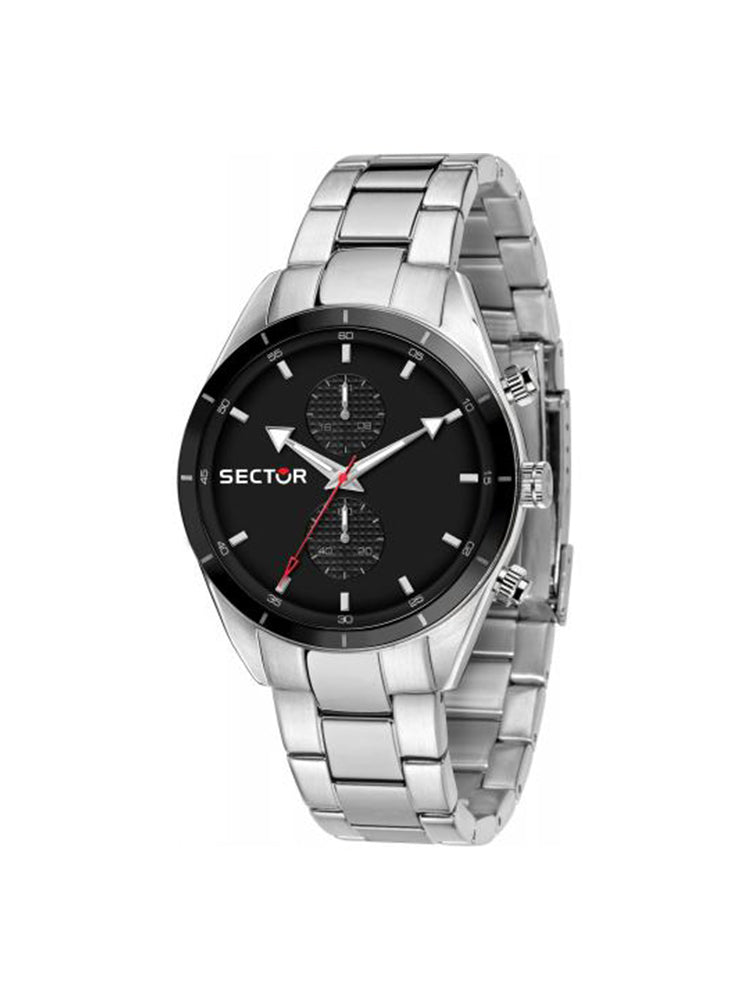 OROLOGIO UOMO MULTIFUNZIONE 770 SILVER E NERO SECTOR