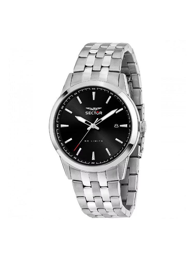 OROLOGIO UOMO 660 SOLO TEMPO IN ACCIAIO E QUADRANTE NERO SECTOR